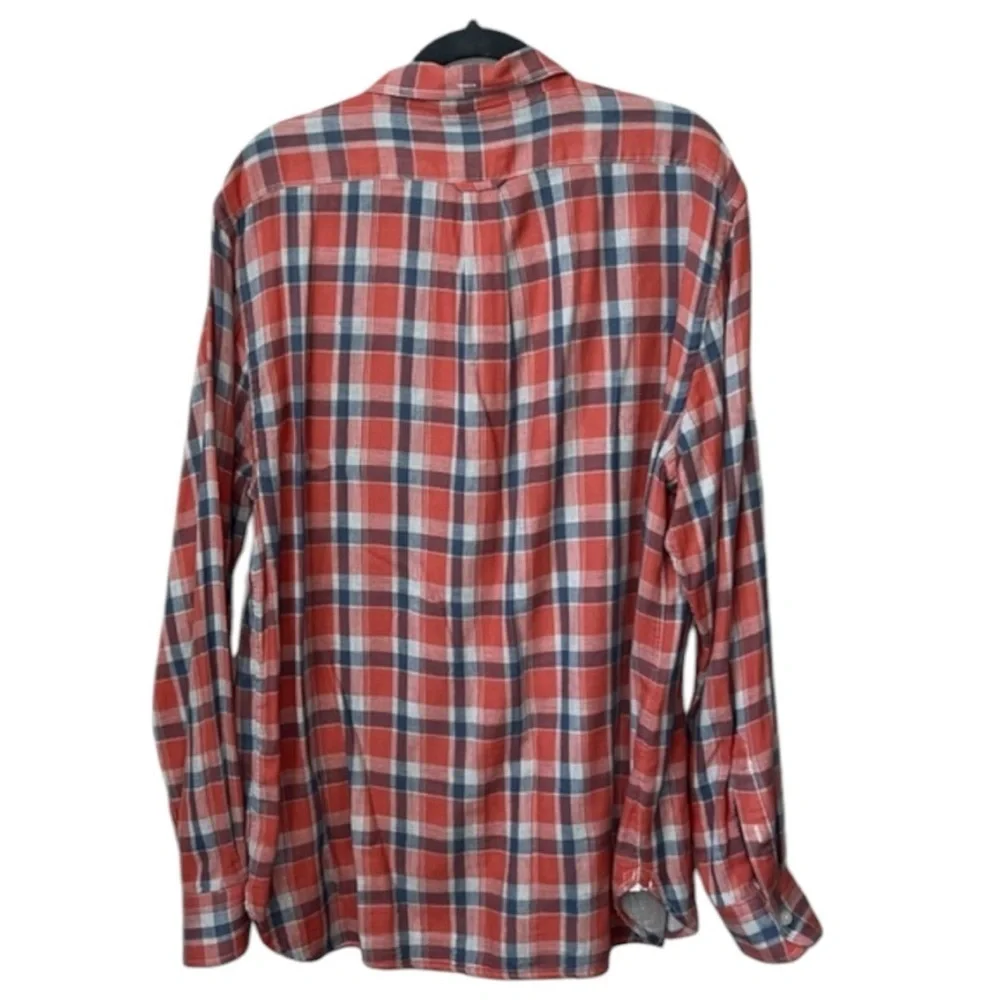 Grayers Cotton Flannel Plaid Lo g Sleeve Button Down Top Size XL